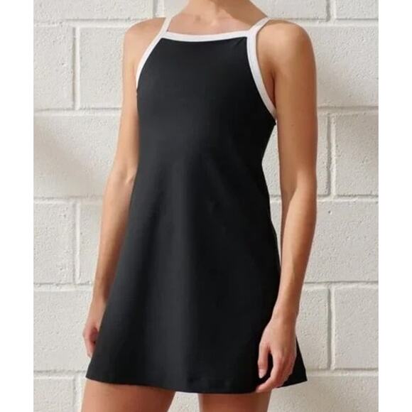 Abercrombie & Fitch YPB SculptLUX Apron Active Mini Dress Black White XL - Picture 1 of 11